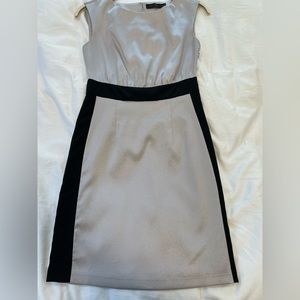 Champagne & black dress, perfect for wedding guests!